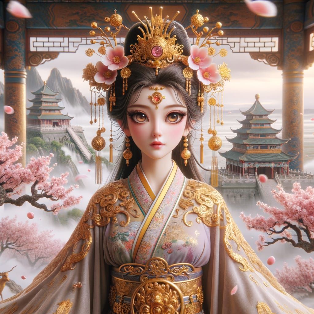 Xiwangmu: Chinese Goddess in Classical Animation Style