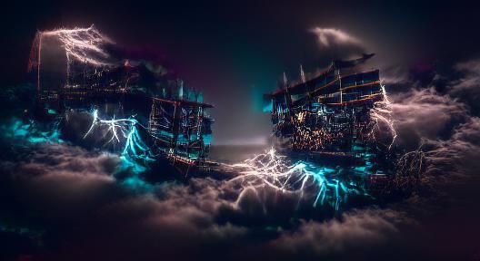Pirate Ship at Night in 4K Resolution