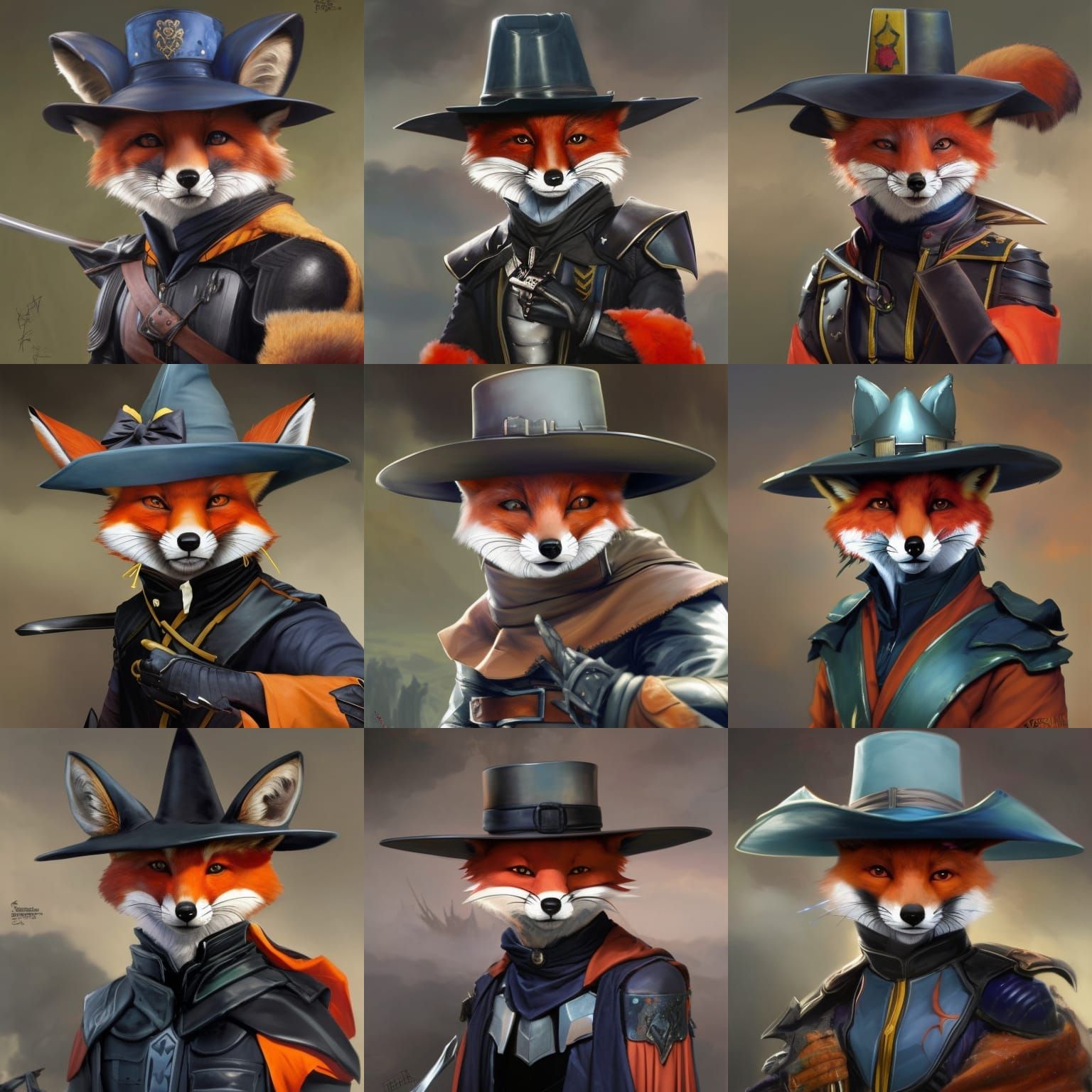 Fox as Zorro: Hyperdetailed Fantasy Art Portrait