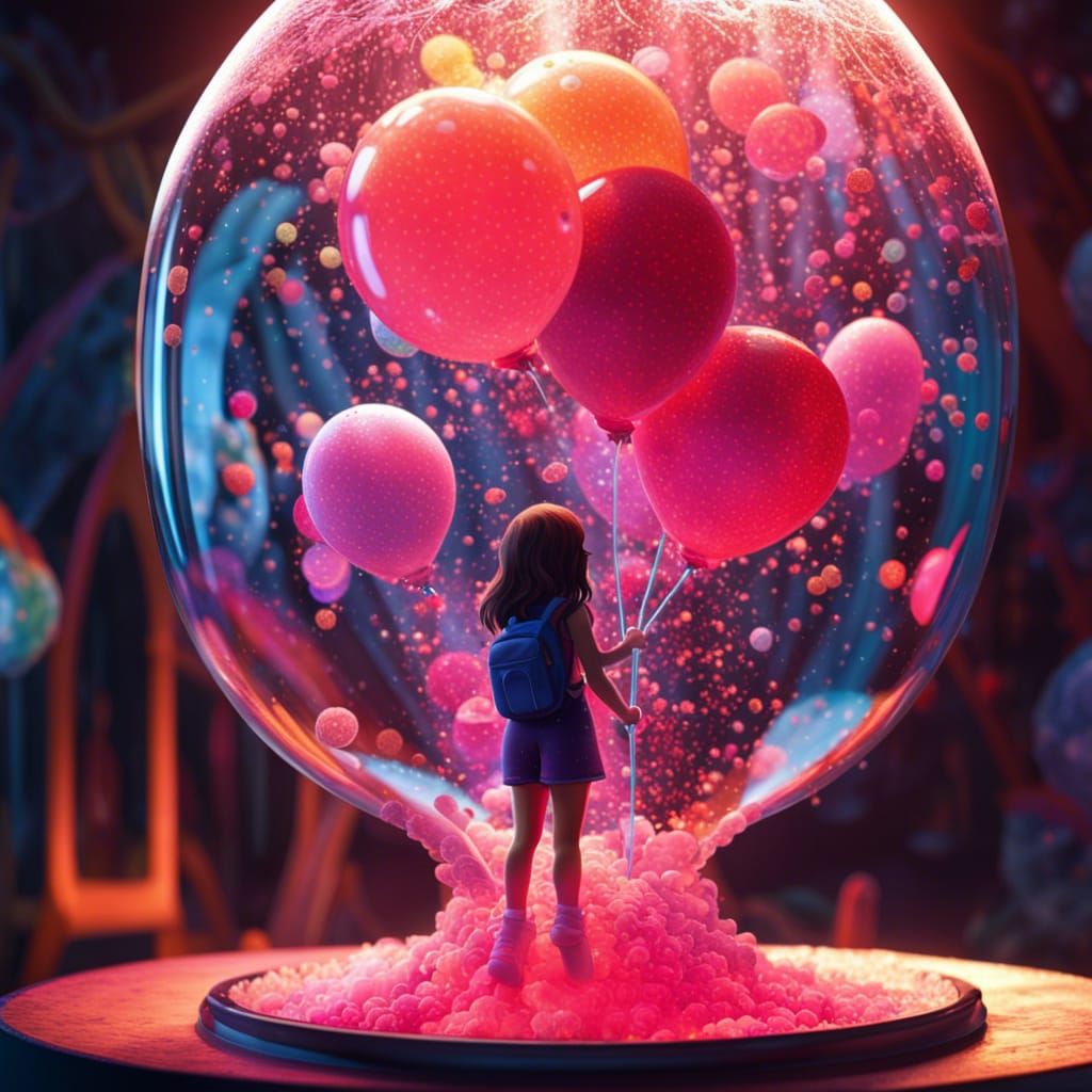 Girl in Lava Lamp: Spacecore Pointillism