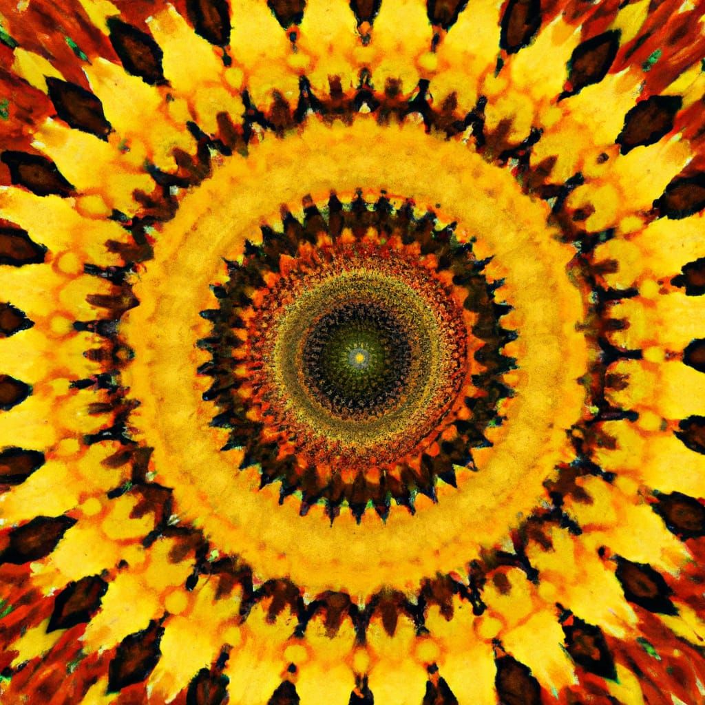 Radiant Sunflower Mandala Art