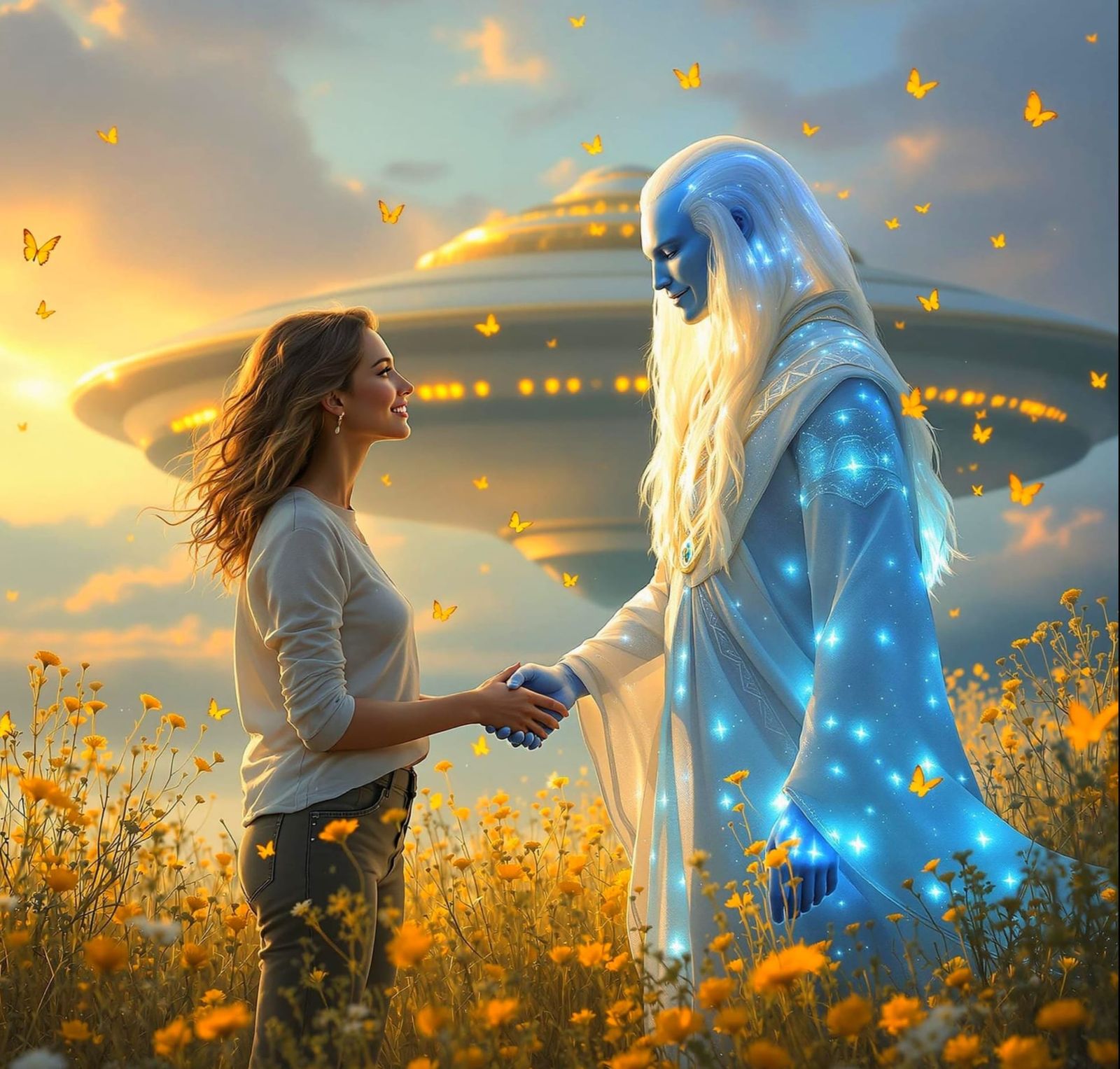 A Heartfelt Reunion in a Sunlit Meadow