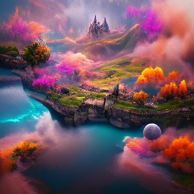 Fantastical Magical Landscape in Detailed Matte Painting