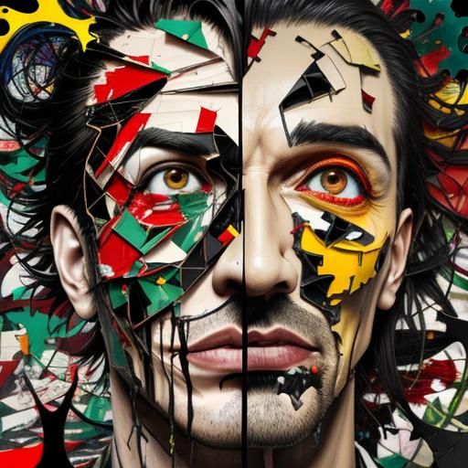Fragmented Man: A Surreal Digital Collage