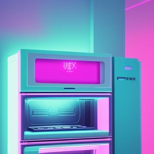 Vaporwave art on a Fridge