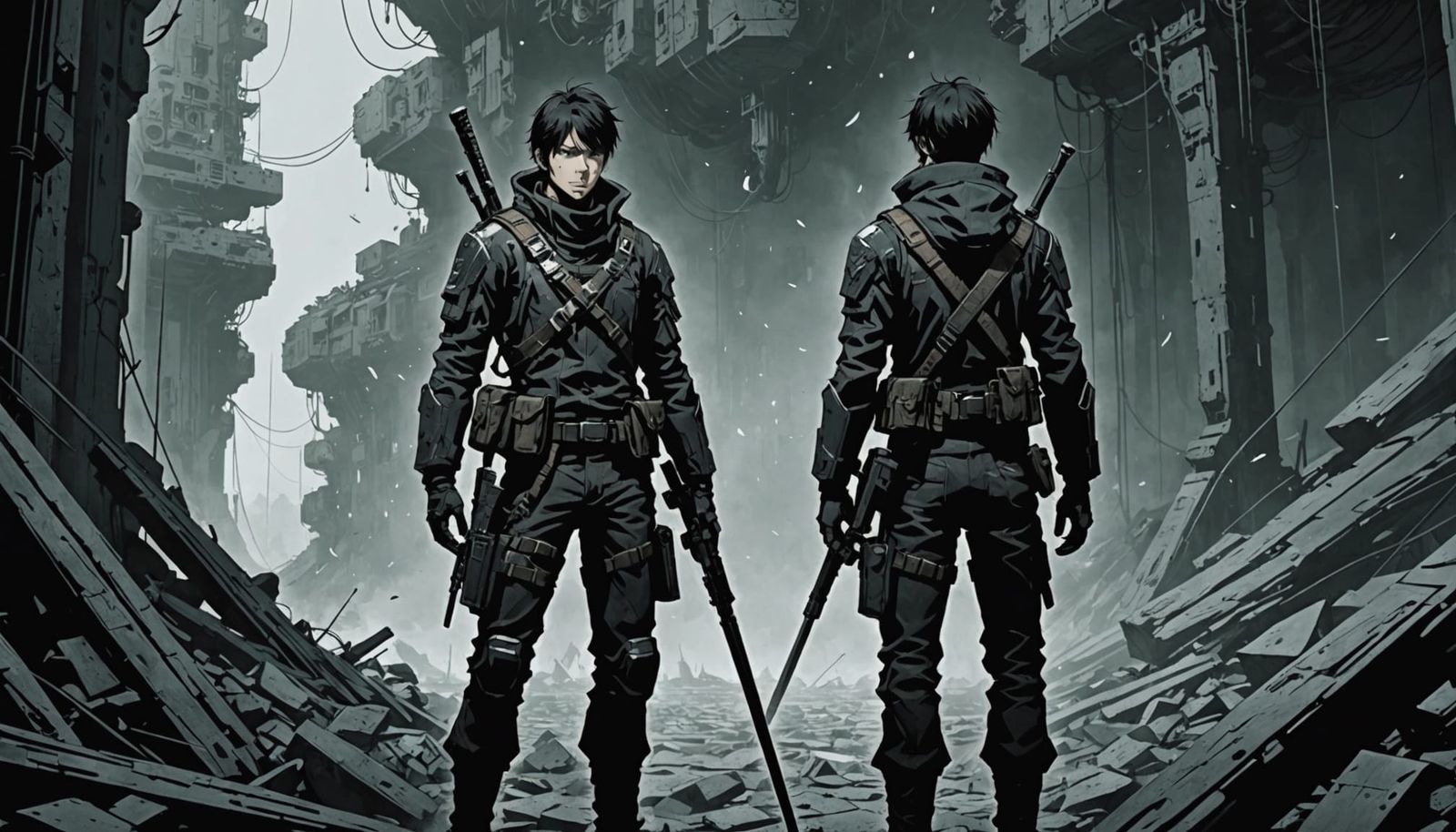 Cyberpunk Explorer in a Dystopian Metropolis