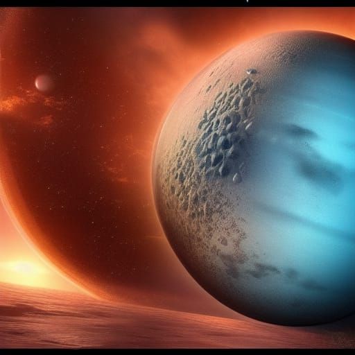 Dramatic Digital Painting of Planet Neptune