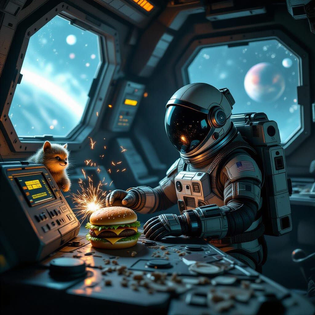 Steampunk Big Mac on Alien Spaceship