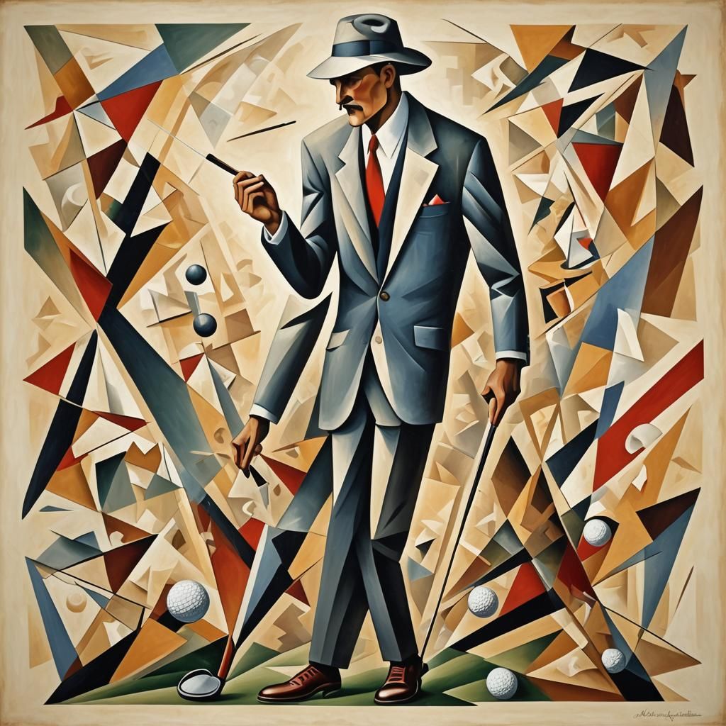 Abstract Cubist Logo for Golf Tobacco Company