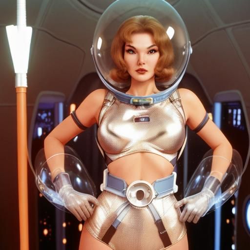 Julie Newmar in Sci-Fi Spacesuit