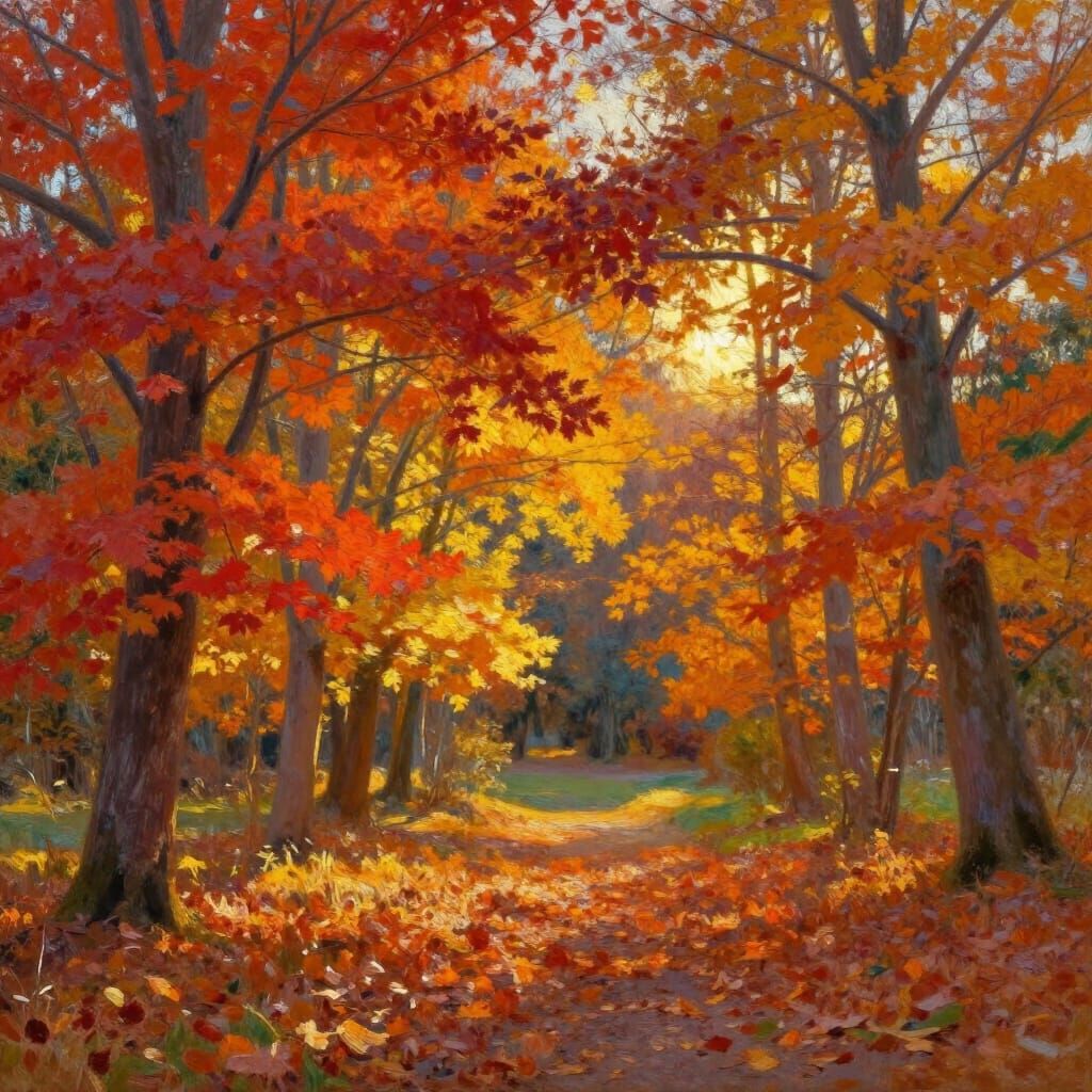 Vibrant Autumn Landscape at Golden Hour