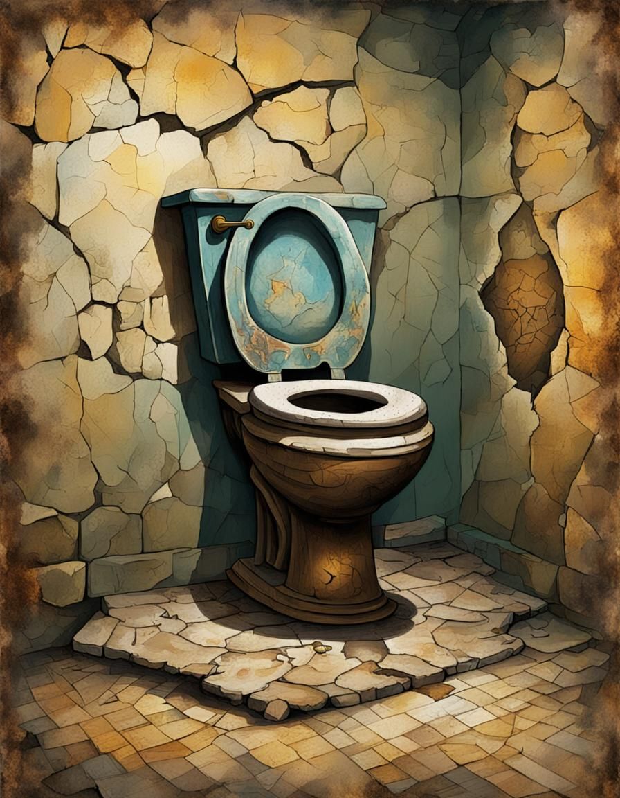 Medieval Fantasy: Man Emerging from Toilet