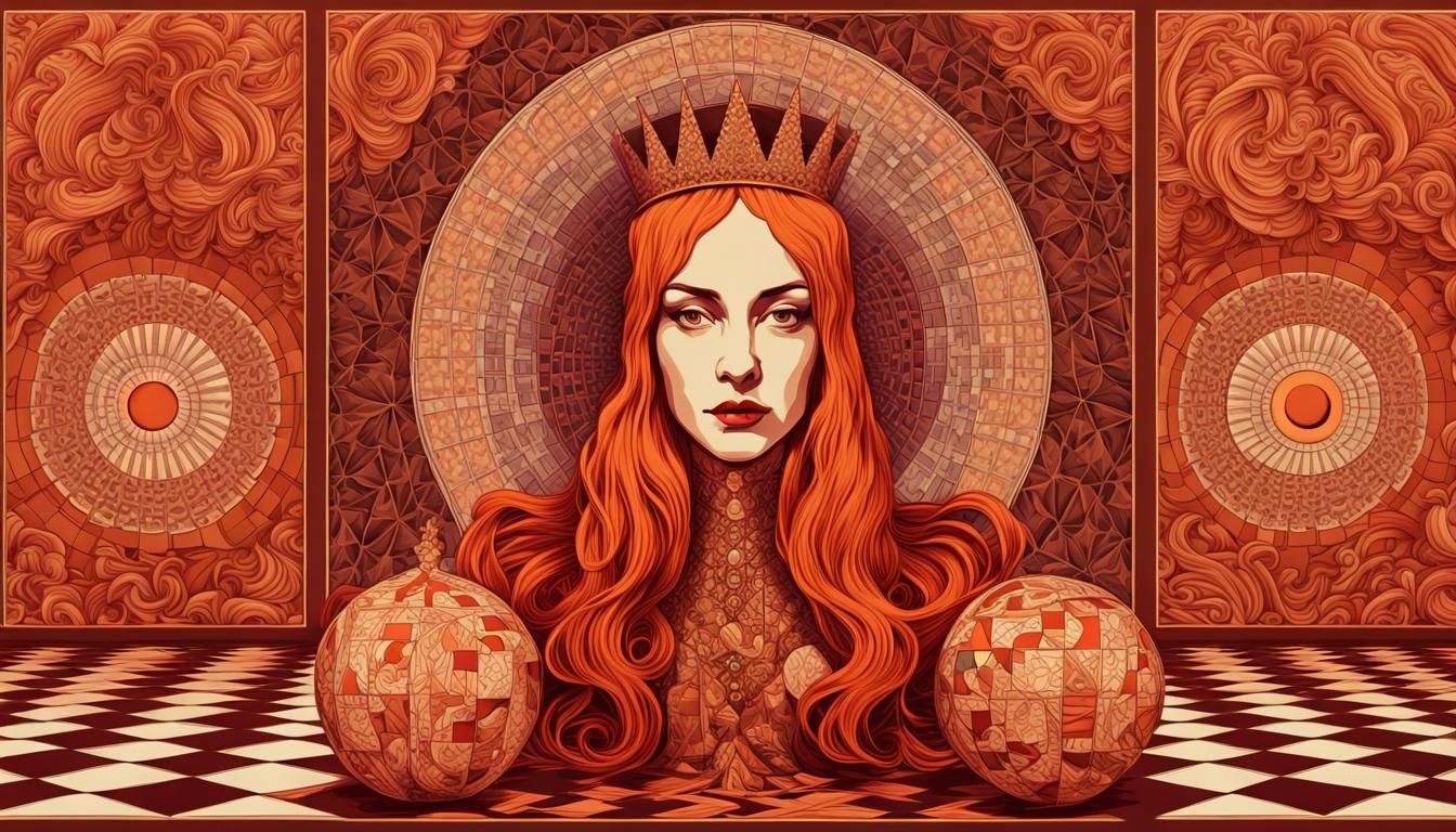 Queen's Gambit in Redware: Psychedelic Art Nouveau