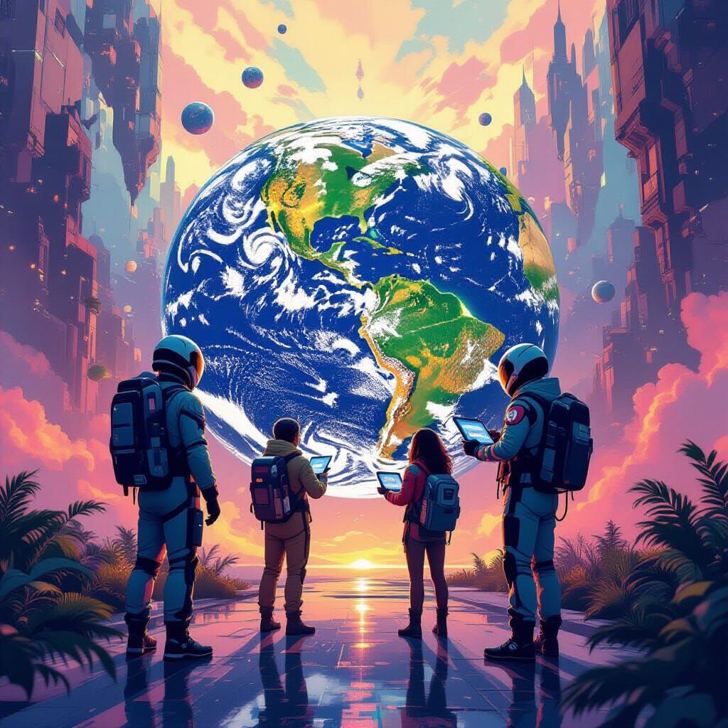 Humans Renting Earth Conceptual Art Splash Screen