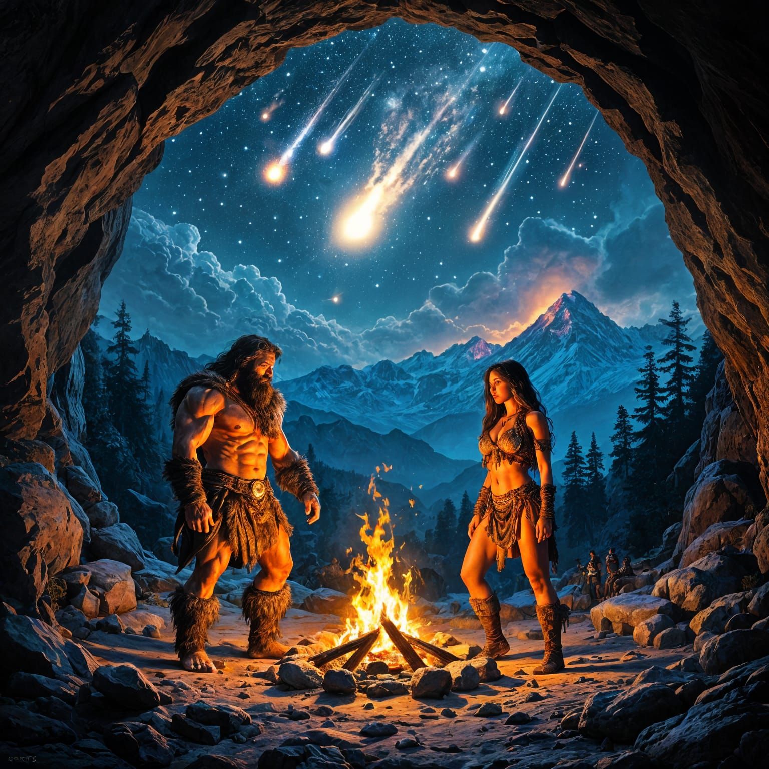 Cave Dwellers Watch Fiery Asteroid Shower