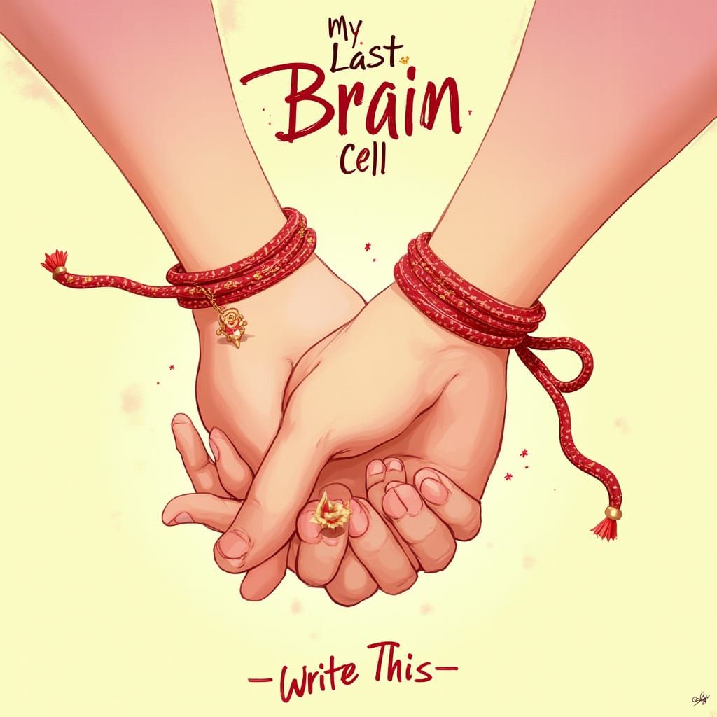 Bound Hands of Anime Boys in Vibrant, 2D Animated Book Cover...