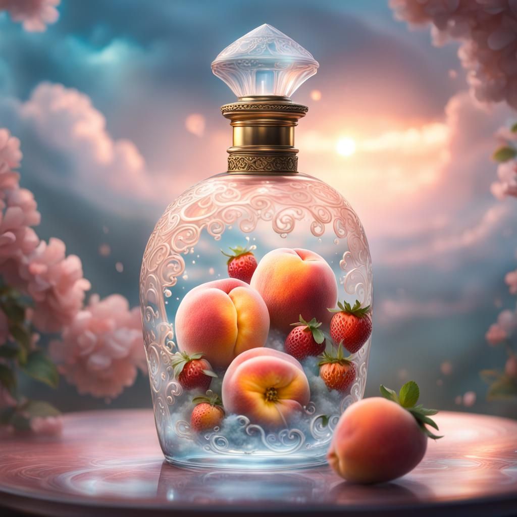 Peach and Strawberry Rain Inside Perfume Bottle