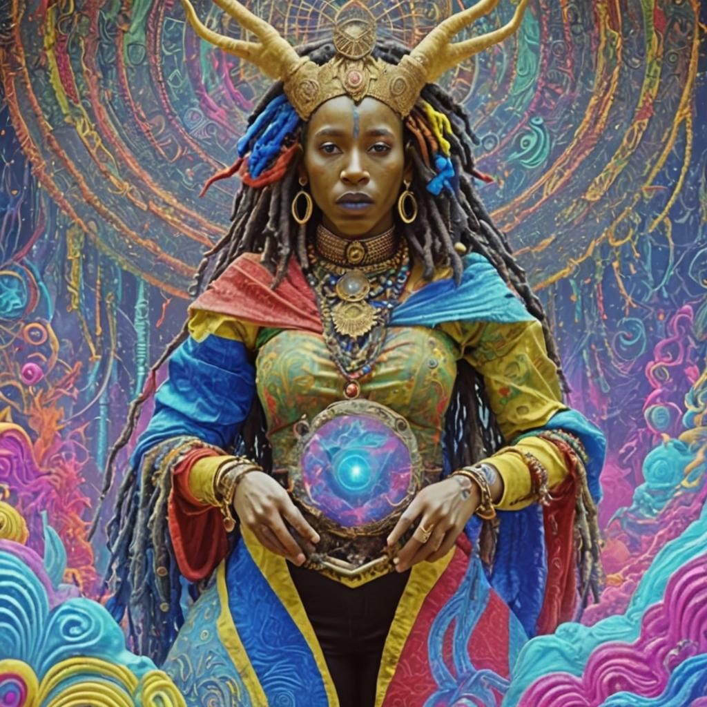 Surreal Rasta Queen in Occult Apocalypse