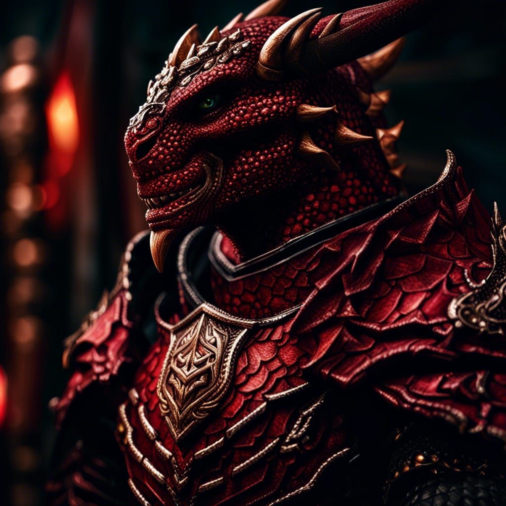 Hyperrealistic Dragonborn Paladin in HDR