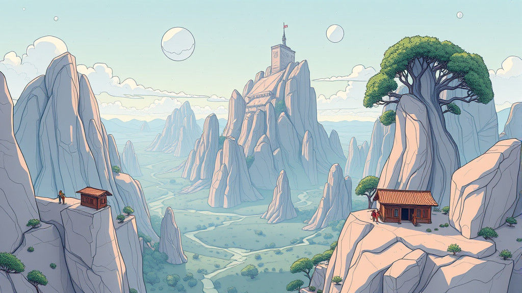 Surreal Doodle Art World in Moebius Anime Style