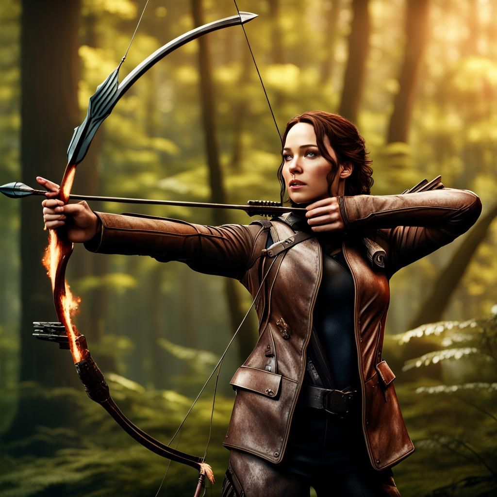 Katniss Everdeen Ready to Strike, Digital Matte Painting