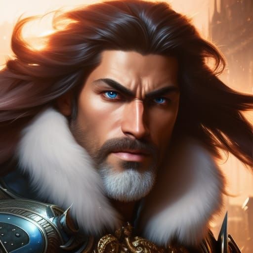 Winter Barbarian Portrait in Dark Fantasy Style