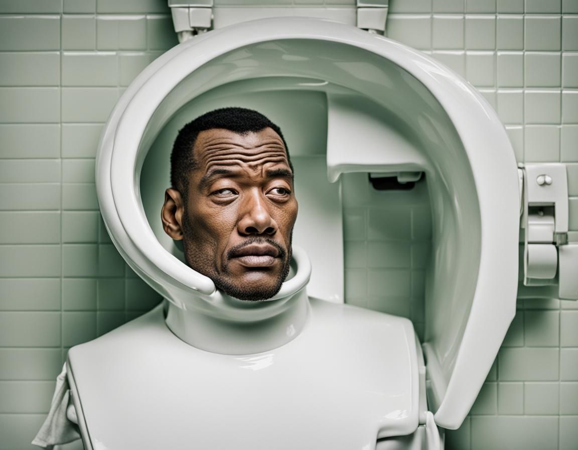 Man Emerges From Toilet: Surreal AI Image