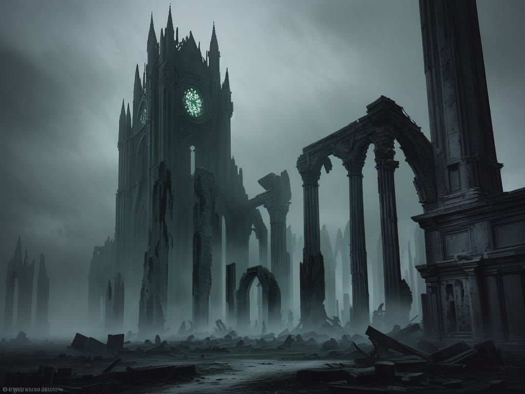 Gothic White Mage in Ruins