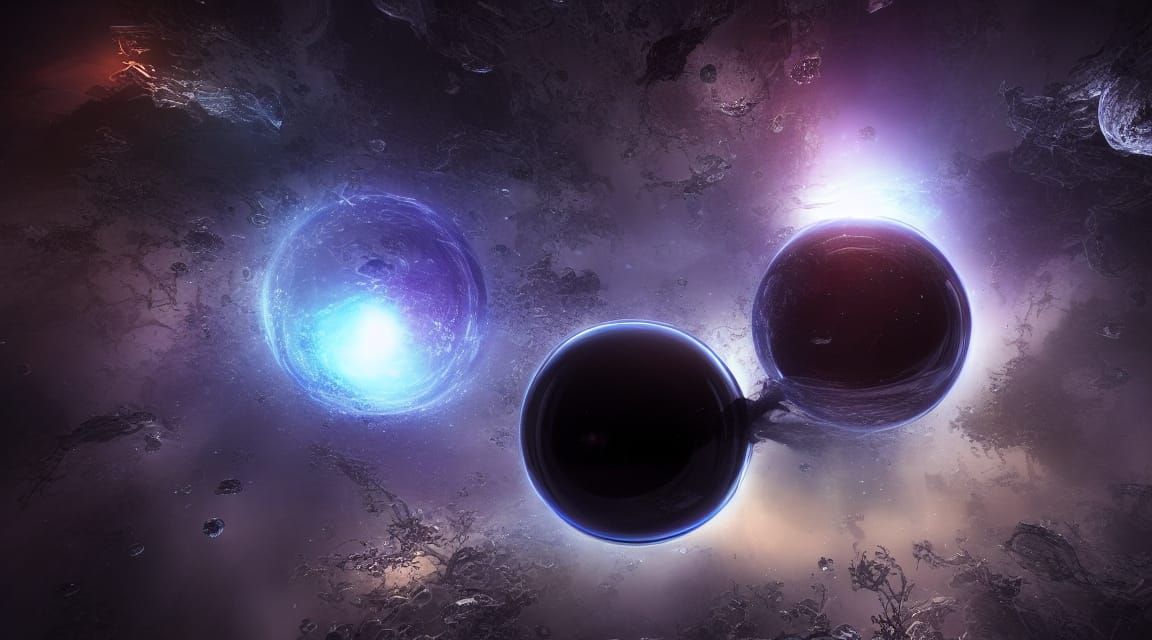 Bubble Black Hole Masterpiece with Nebulae Stars