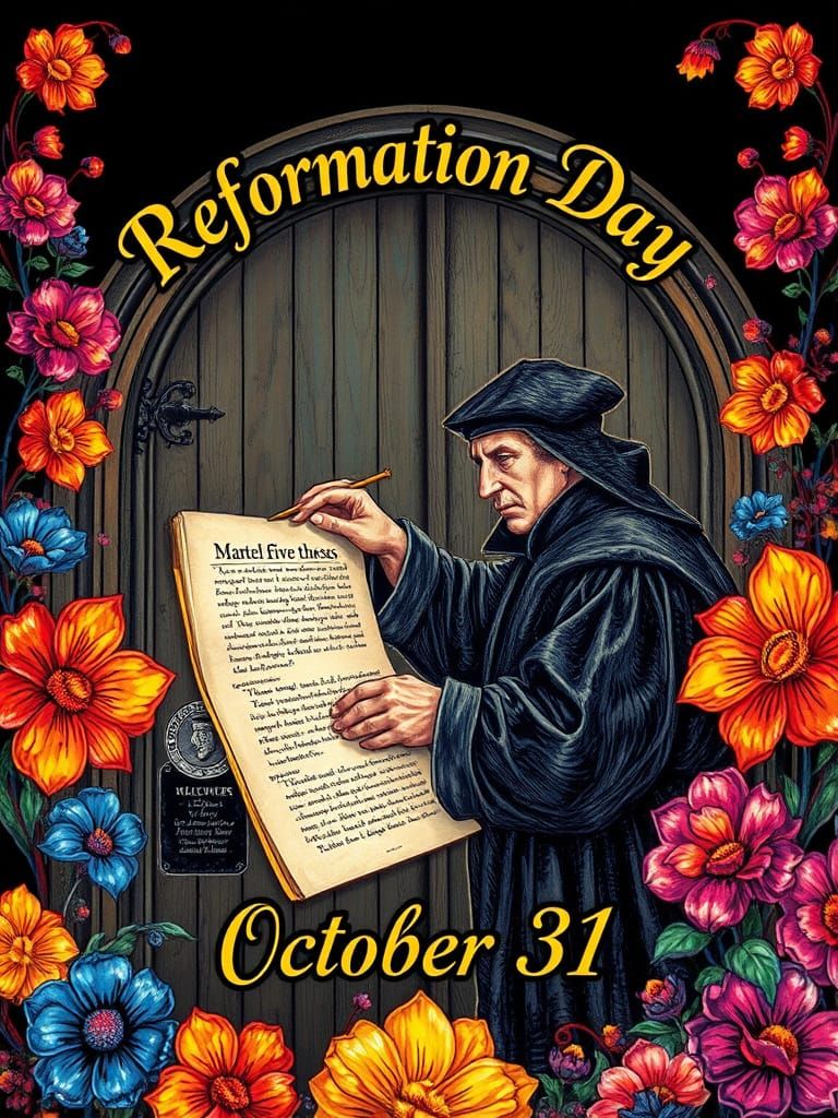 Martin Luther Nails 95 Theses on Reformation Day