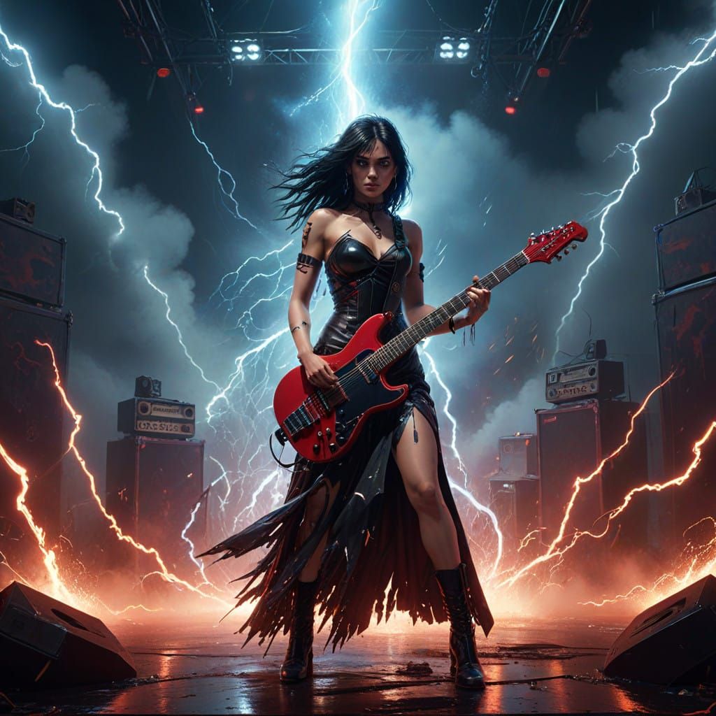 Rockstar Goddess Performs Under Whirlwind of Water and Light...