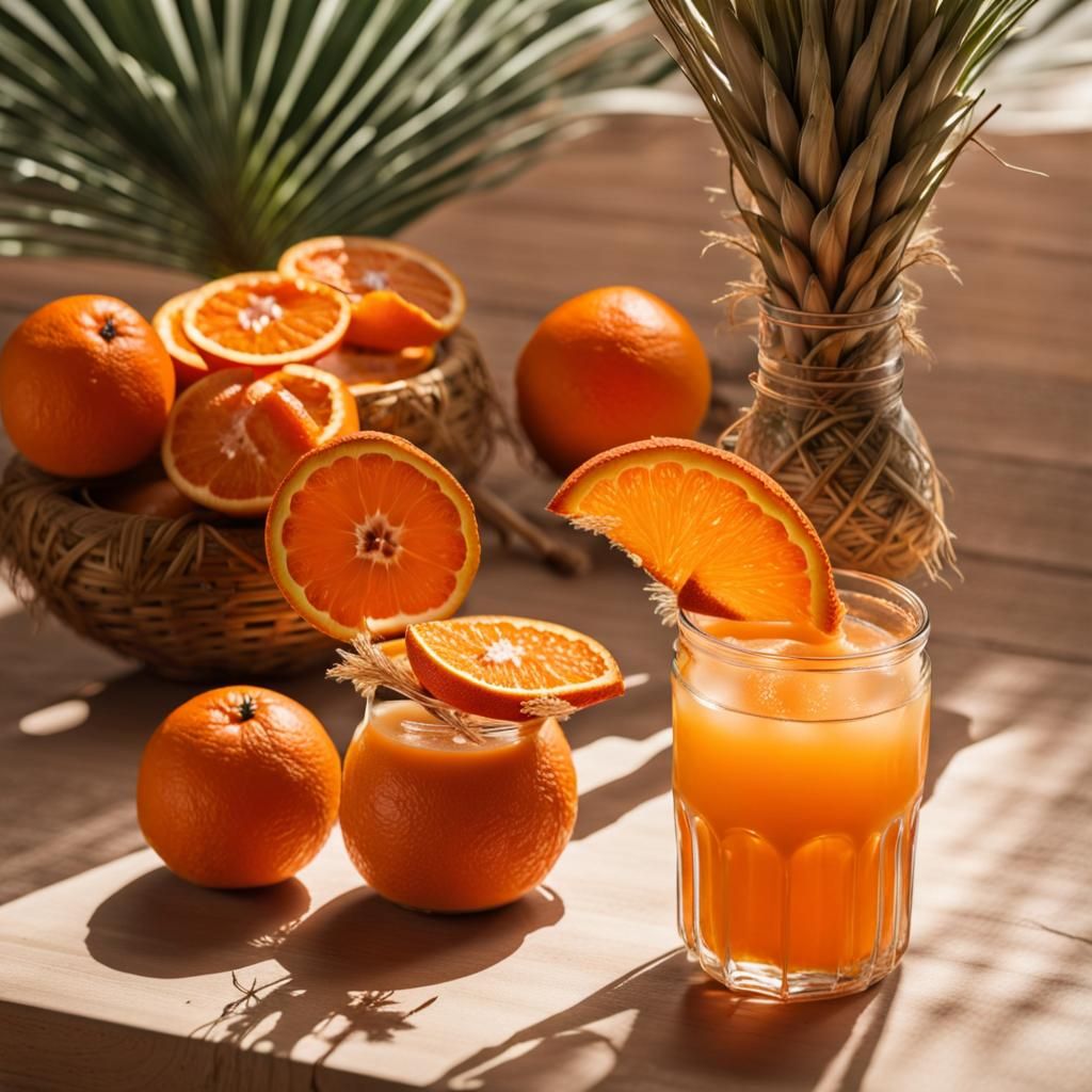 Refreshments in an oasis under the palm trees / Rafraichissements dans une oasis, sous les palmiers
