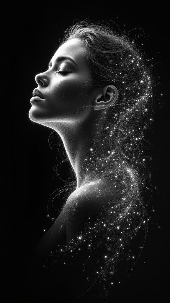 Ethereal Goddess in Radiant Light