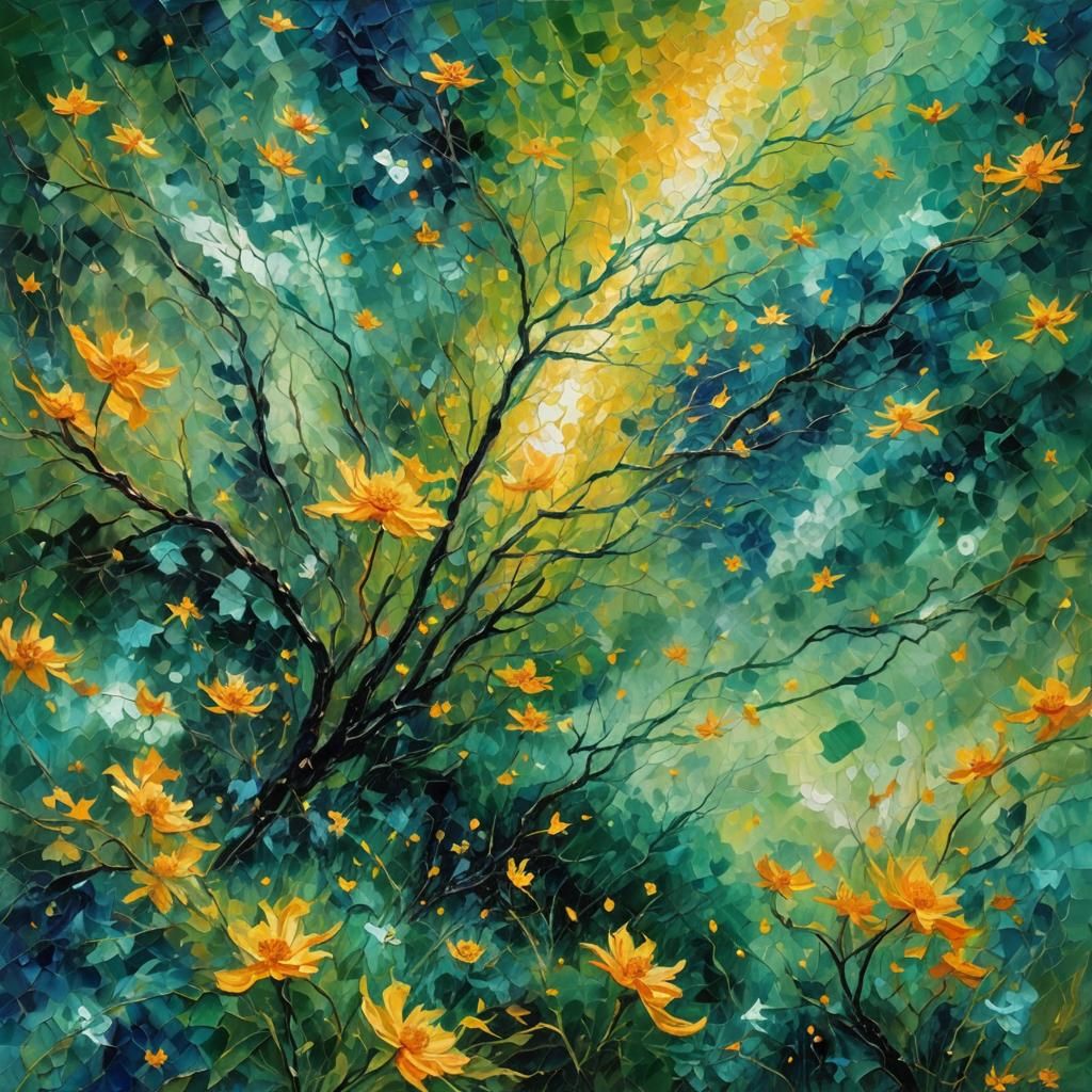 Expressionist Oil Painting: Hope in Infinite Cosmos