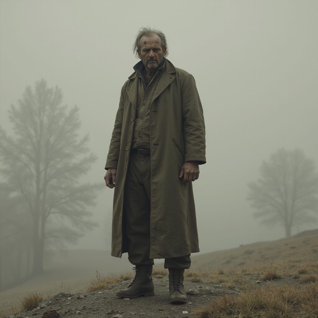 A Wounded Yet Unbroken Spirit in Moody Illustration Style