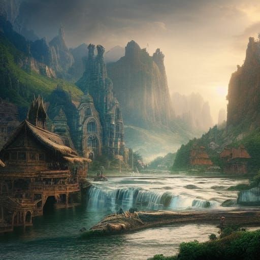 Epic River Steals Gods: Dramatic Digital Matte Painting