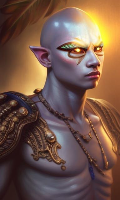 Ethereal Asian Elf Shaman Portrait in Fantasy Style
