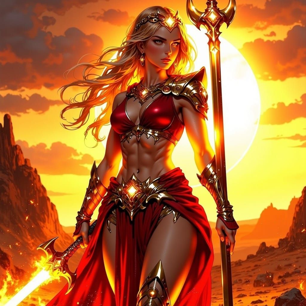 Regal Lion Queen in Desert Landscape