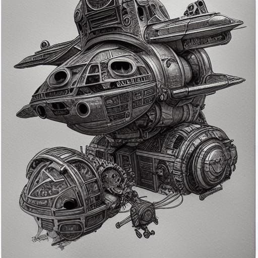DieselPunk Spaceship Sketch