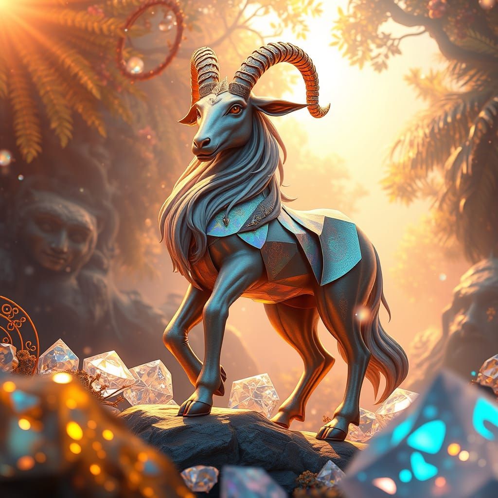 Regal Capricorn in Iridescent Diamond Realm