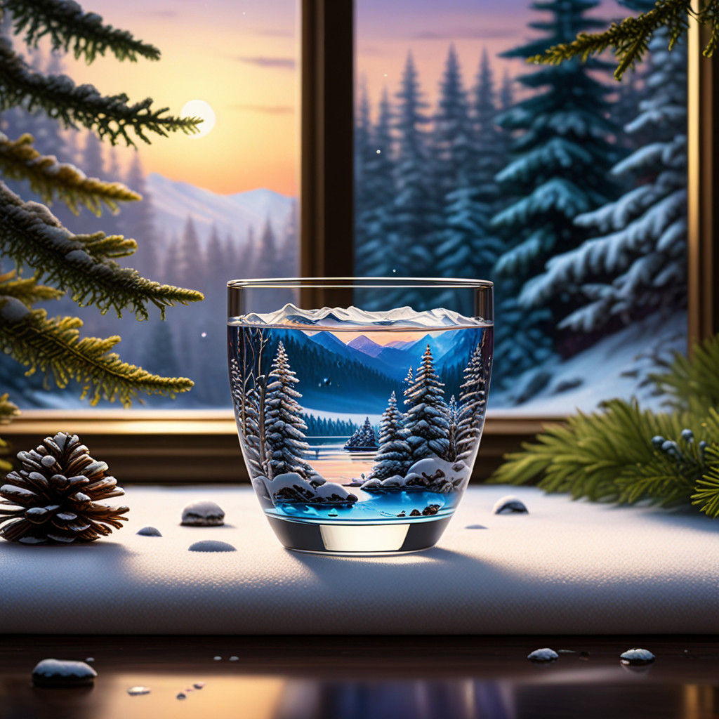 Hyper-Realistic Winter Wonderland Oil Painting
