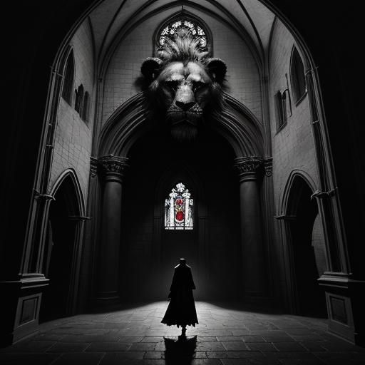 Dark Fantasy Adventurer at Dungeon Entrance