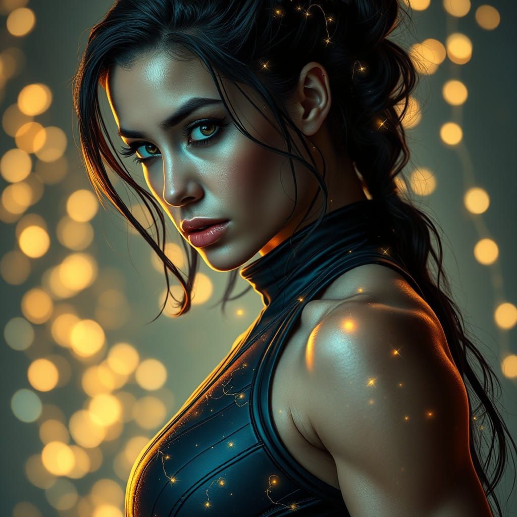 Stunning Athlete Embodied in Ethereal Digital Art