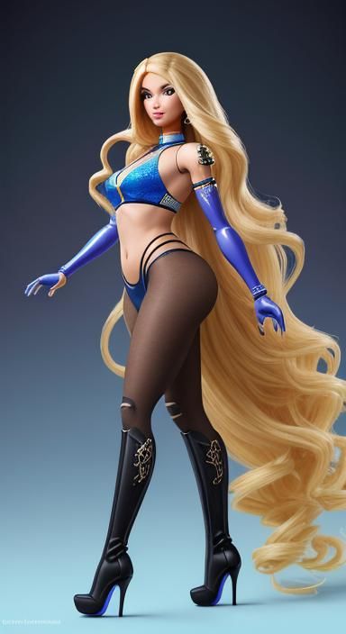 Hyperrealistic Barbie Portrait in a Colorful City