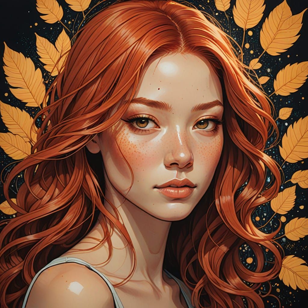 Vibrant Redheaded Beauty Radiates Warmth and Kindness