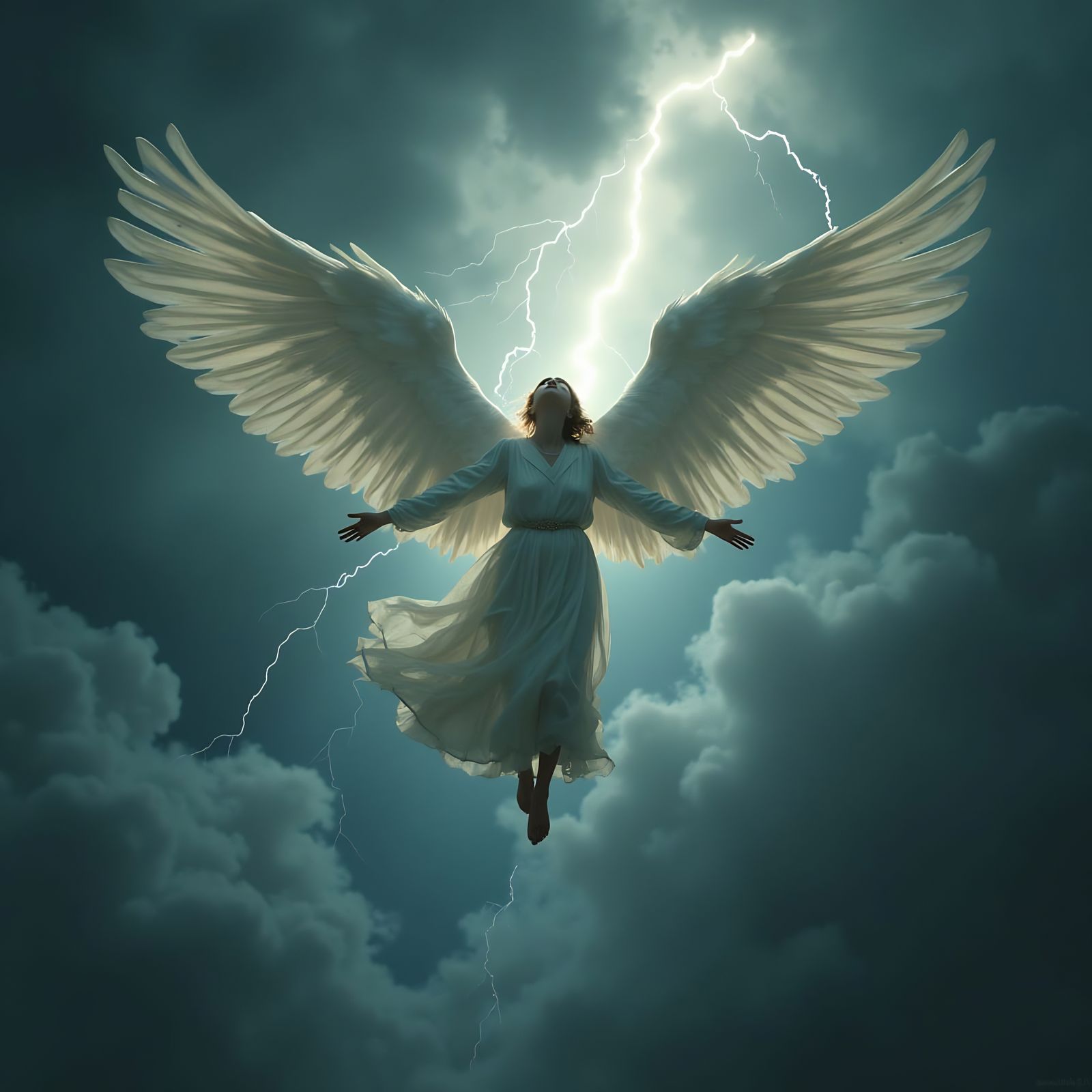 Angels Falling From Heaven in Dramatic Lighting