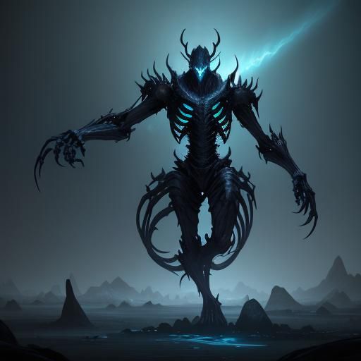 Eerie Spectral Veilbreaker in Bioluminescent Fantasy World