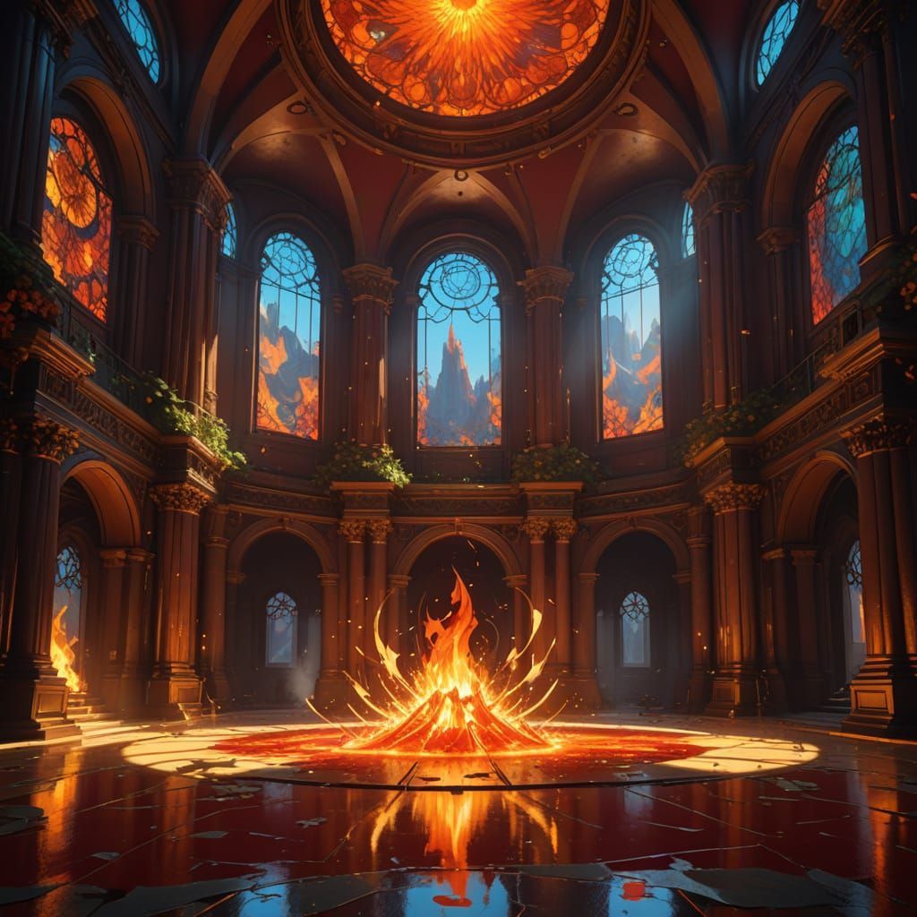 Sunspike Plaza Interior in Art Nouveau Style