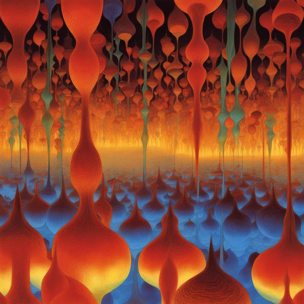 Surreal Lava Lamp Art in Dystopian Style