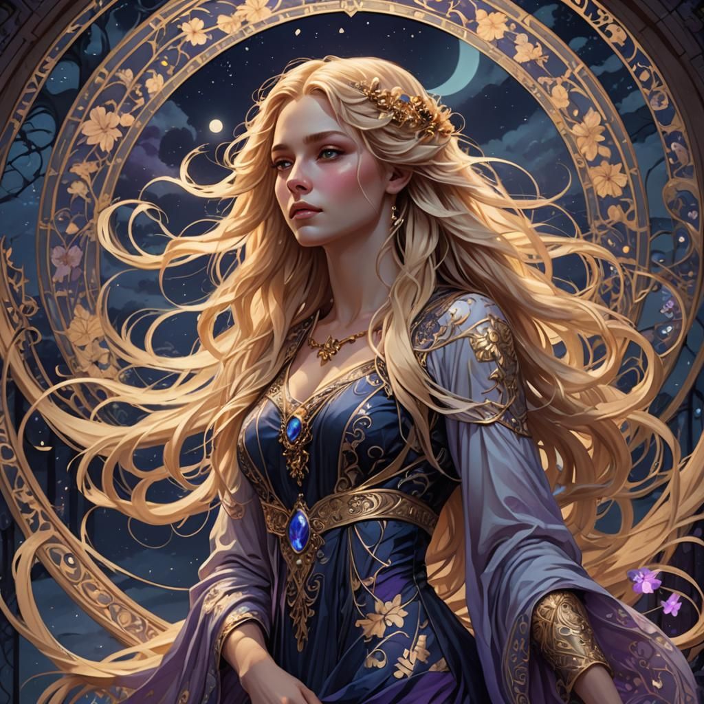 Fantasy Woman in Art Nouveau Style, 8K